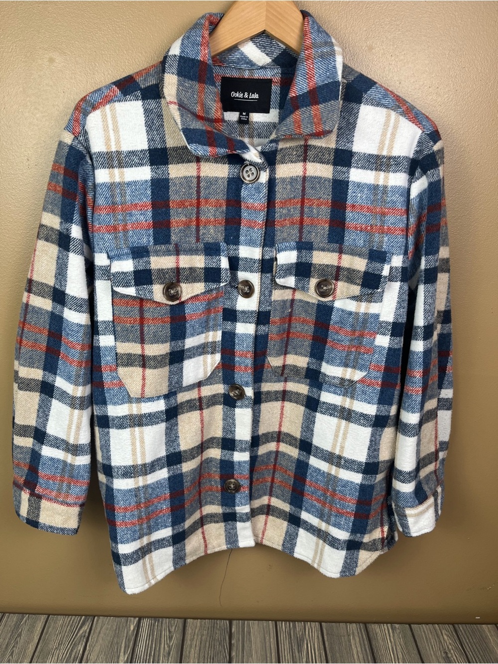 Ookie & Lala Plaid Shacket Flannel Women's Medium